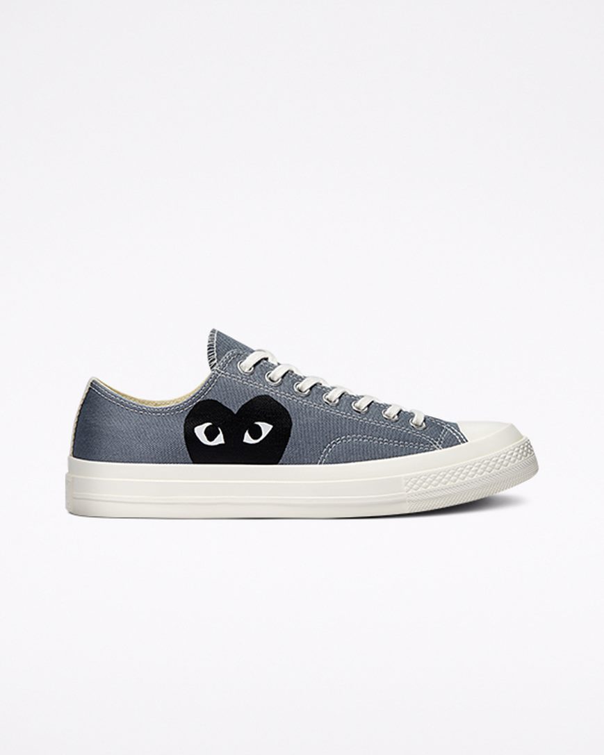 Tenisi Dama Converse x Comme des Garçons PLAY Chuck 70 Gri Negrii | RO QSU013378